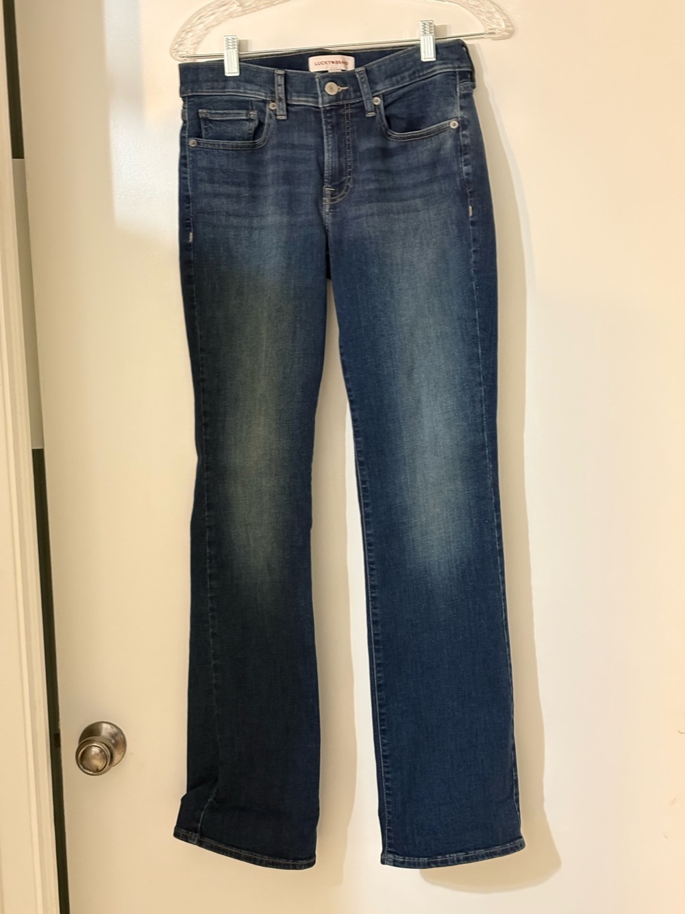 Lucky Brand Women Dark Blue Relaxed Fit Straight Leg Jeans Very Good Condition